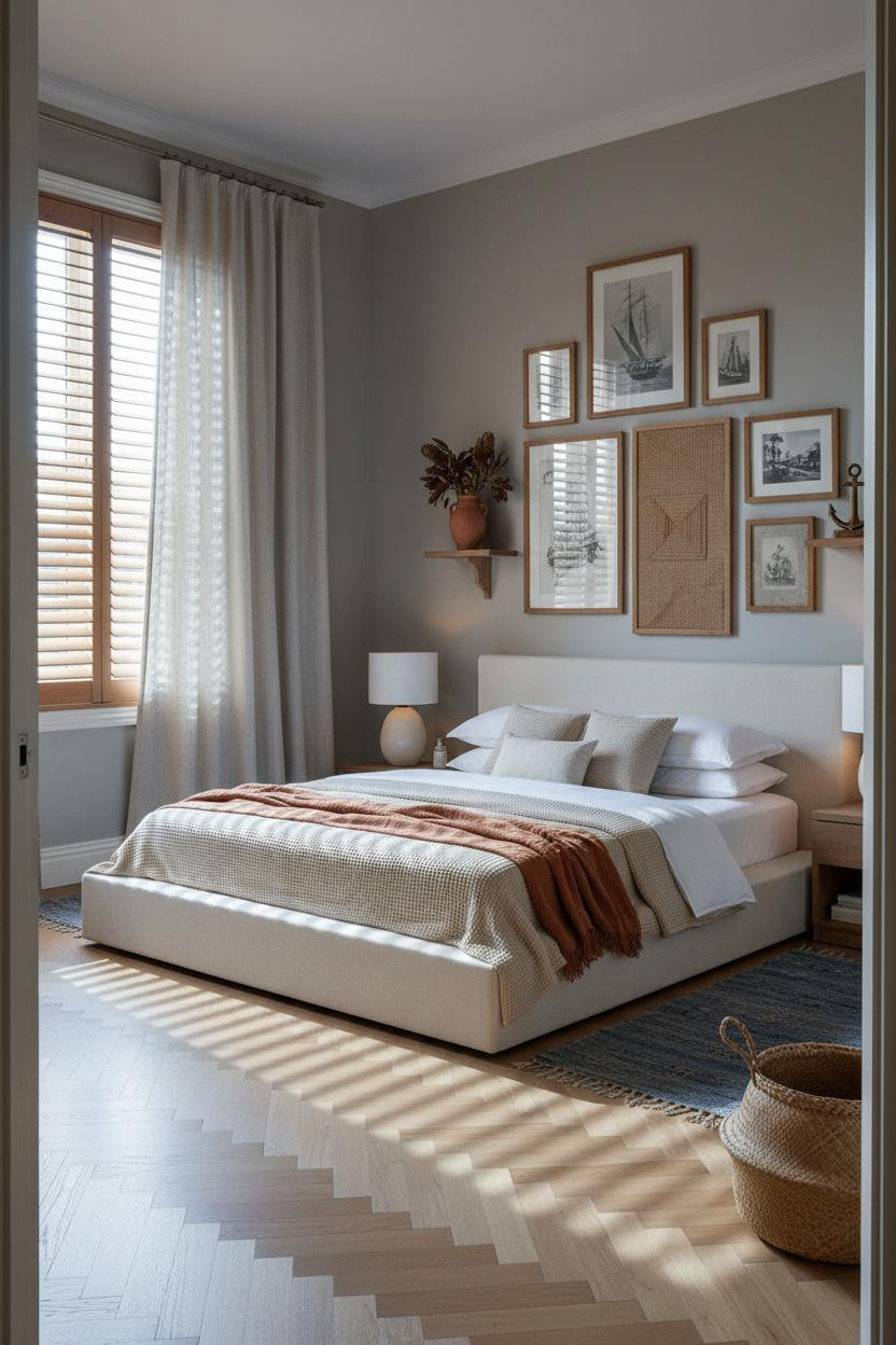 Coastal Bedroom Nautical Gallery Wall