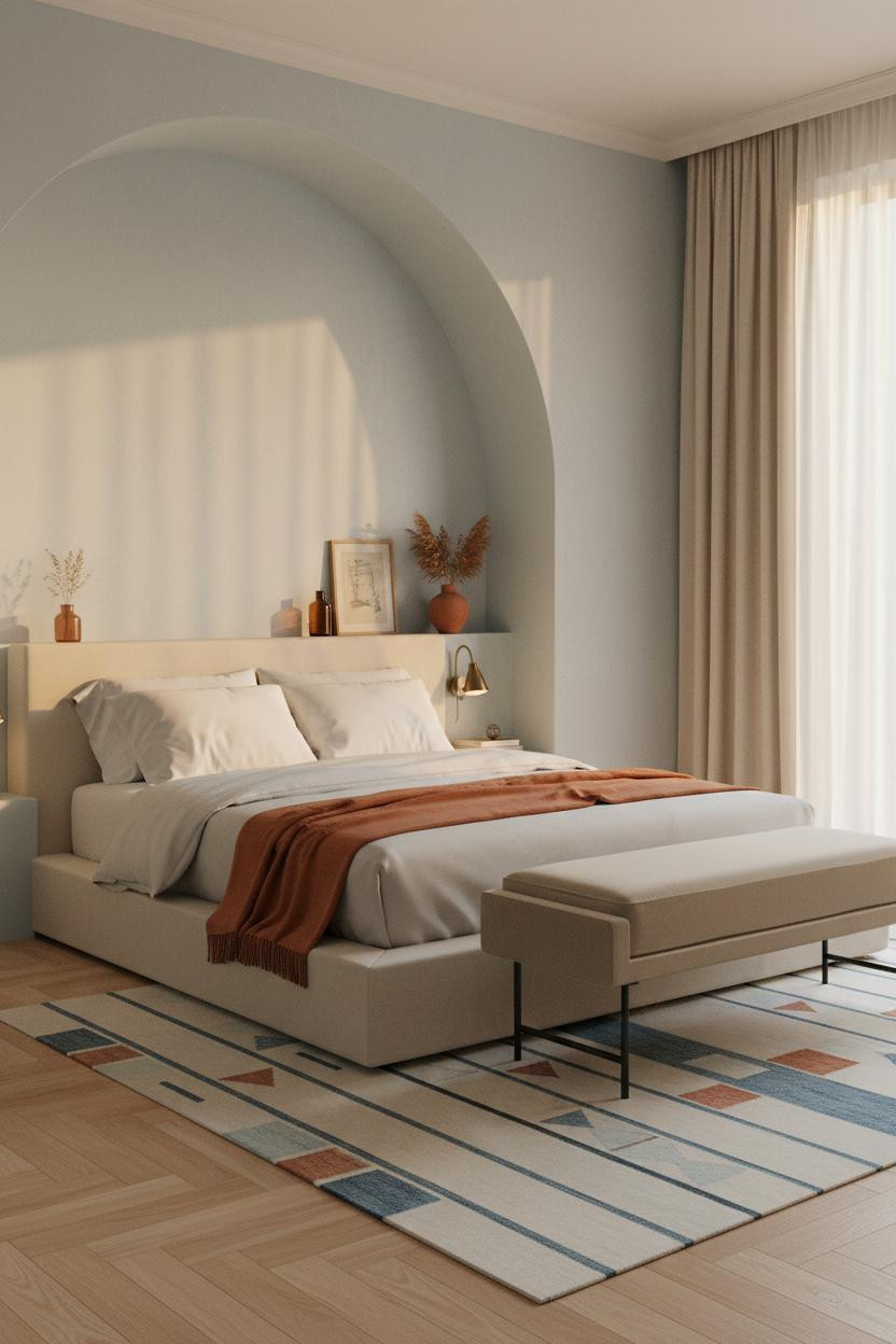 Coastal Granddaughter Bedroom Blue Coquette Beach House Arched Niche