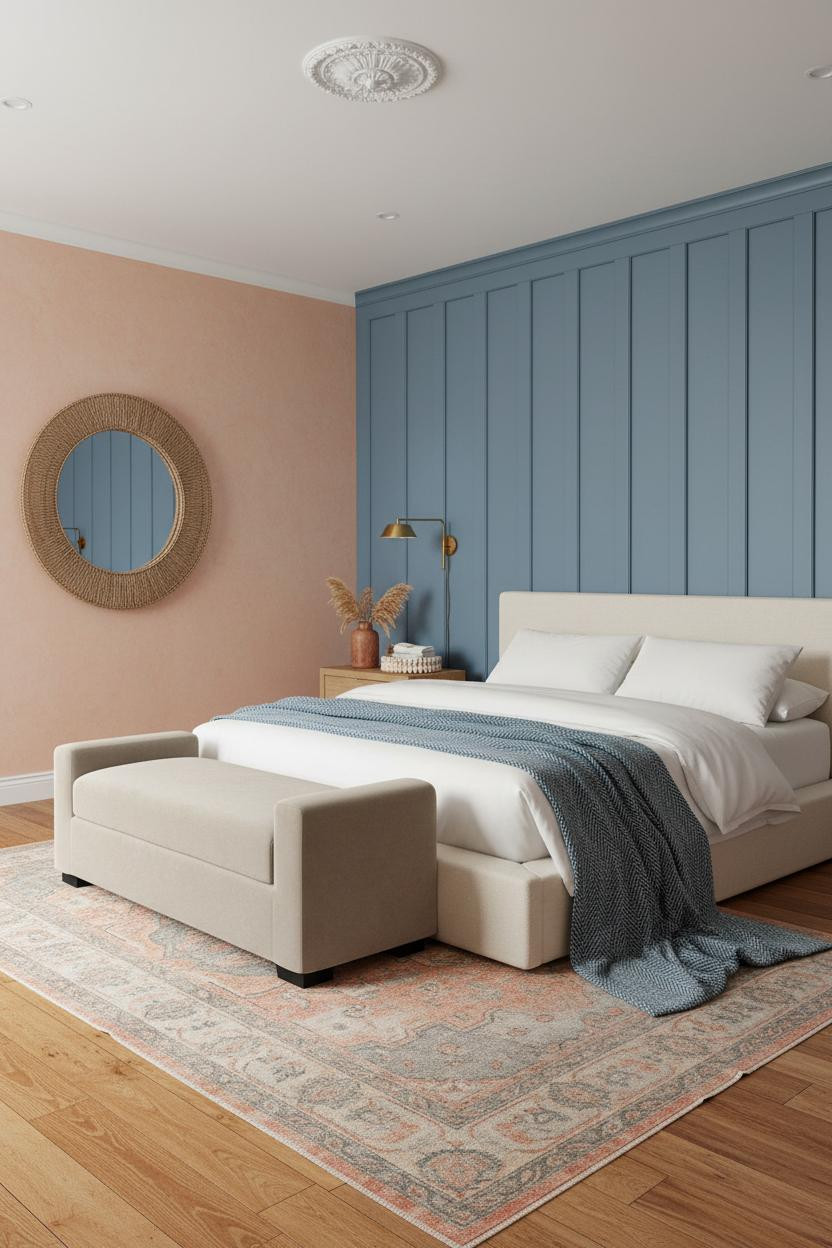 Coastal Granddaughter Bedroom Denim Blue Board and Batten