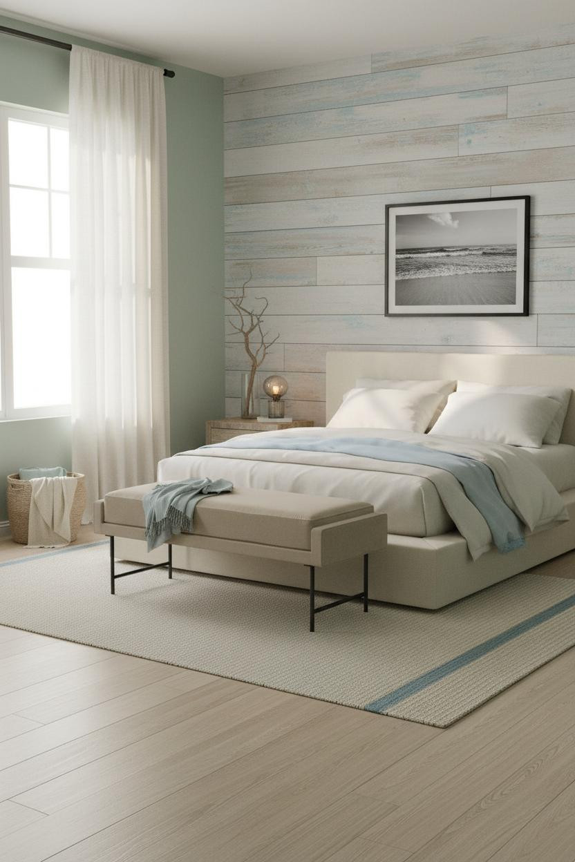 Coastal Granddaughter Bedroom Shiplap and Seafoam