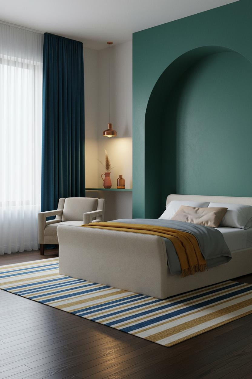 Colorful Bedroom Emerald Niche Jewel Tones