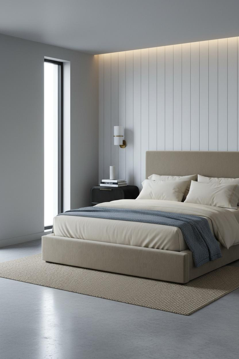 Contemporary Minimalist Bedroom Shiplap Design