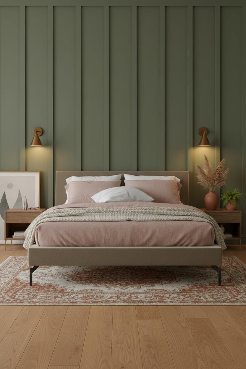 Couple Bedroom Olive Batten Botanical