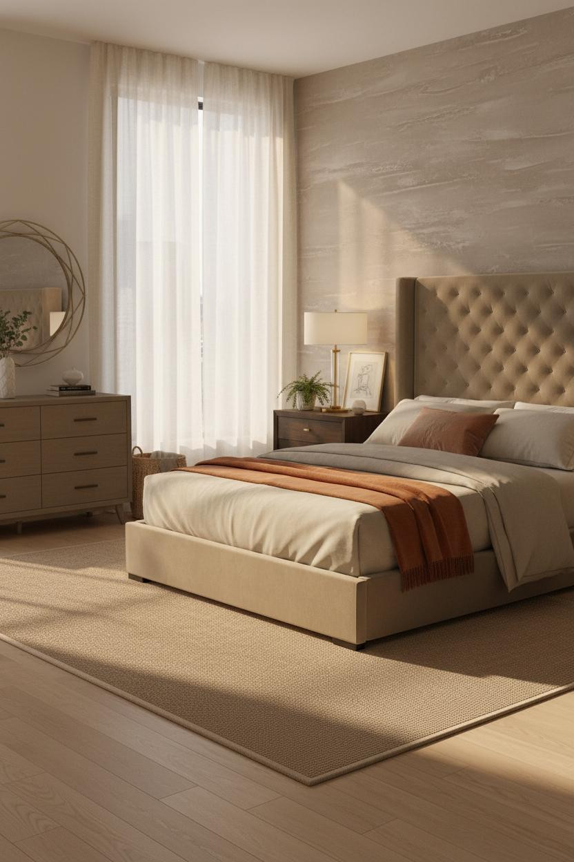 Couple Bedroom Warm Contemporary Small