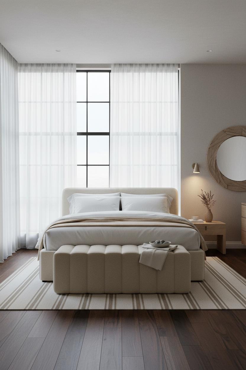 Cozy Coastal Bedroom Master Bed Linen