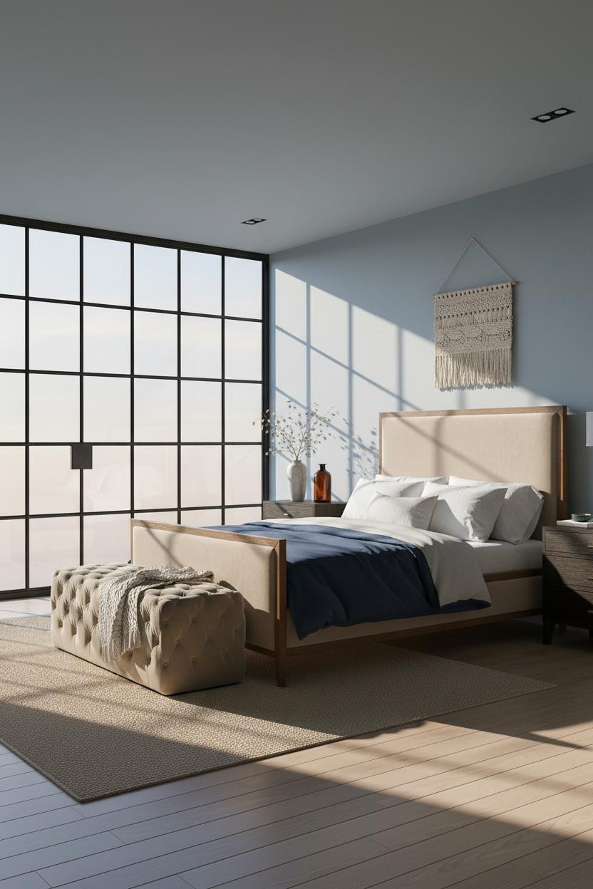 Cozy Elegant Bedroom Crittall Window Romantic