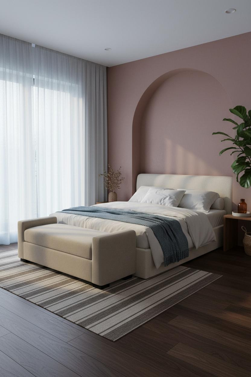 Cozy Elegant Bedroom Dusty Rose Niche