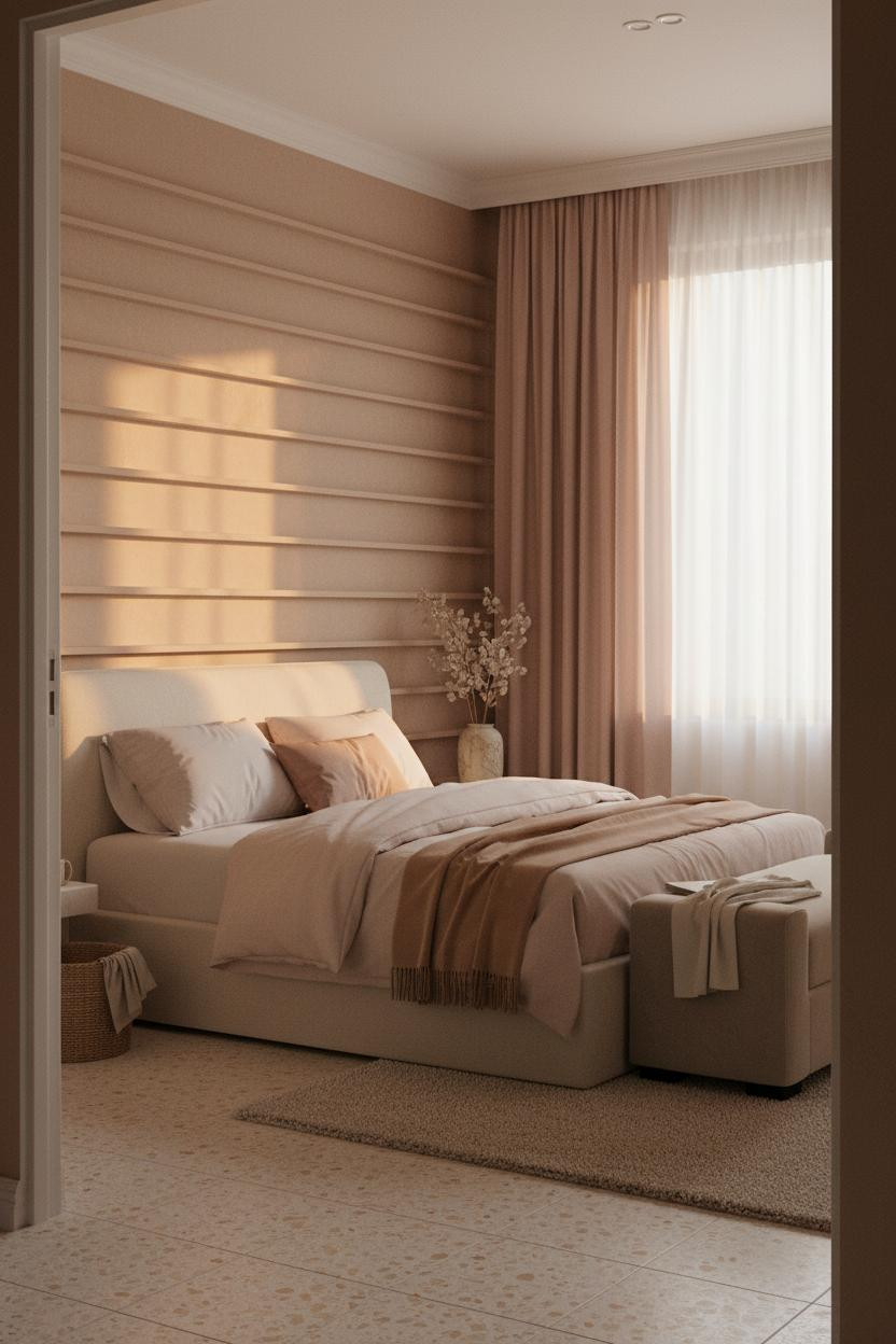 Cozy Elegant Bedroom Plaster Wall Romantic