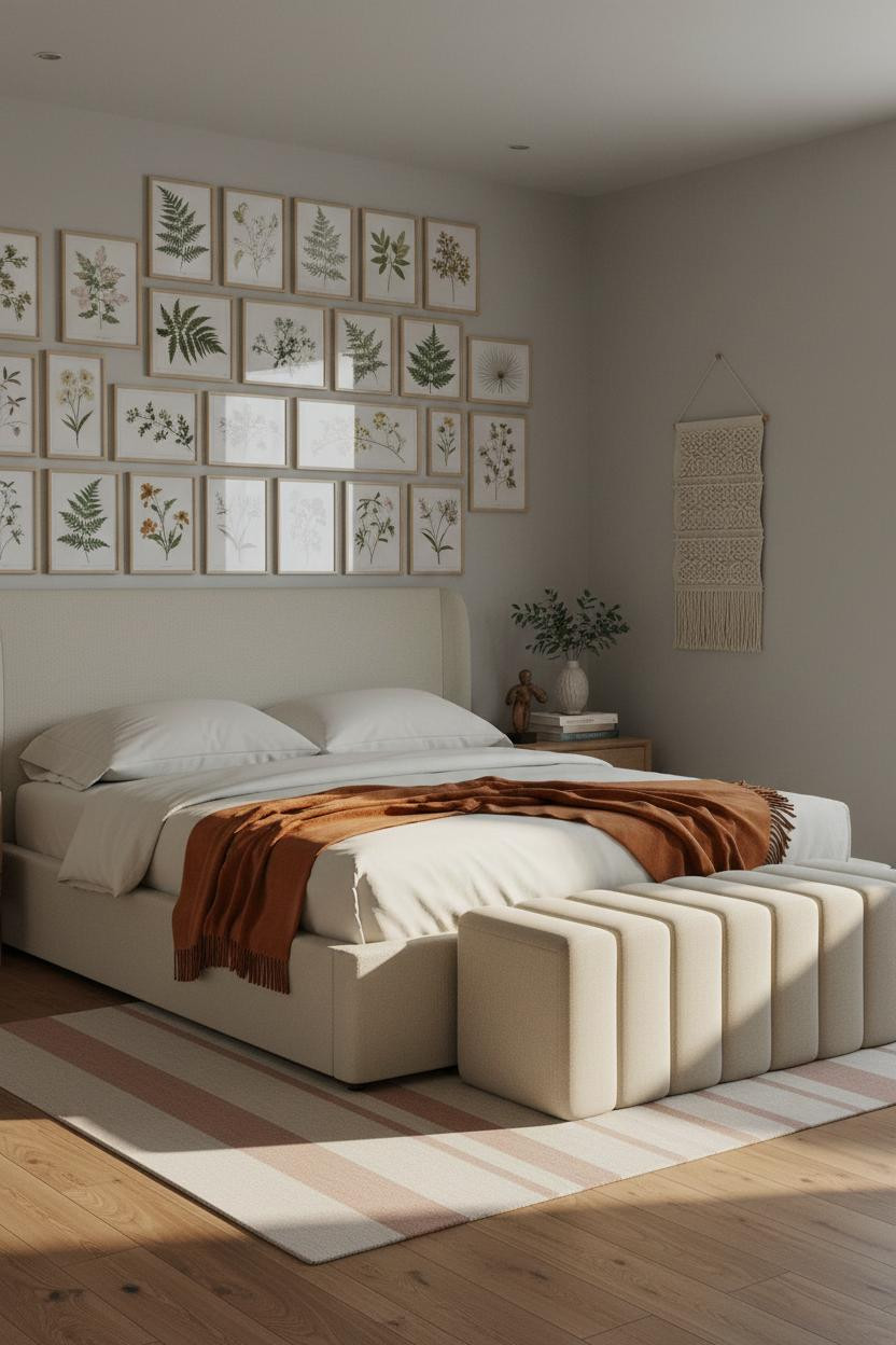 Cozy Girly Bedroom Botanical Gallery Wall