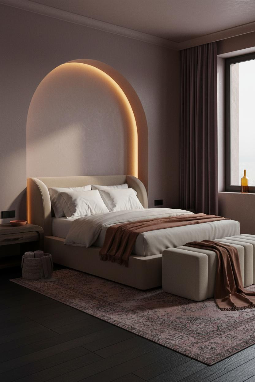 Cozy Girly Bedroom Mauve Aesthetic Amber Lighting