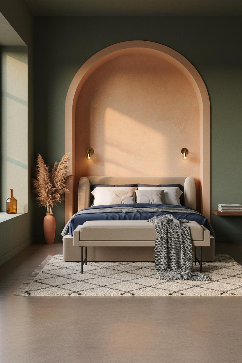 Cozy Girly Bedroom Tuscan Aesthetic Arched Alcove
