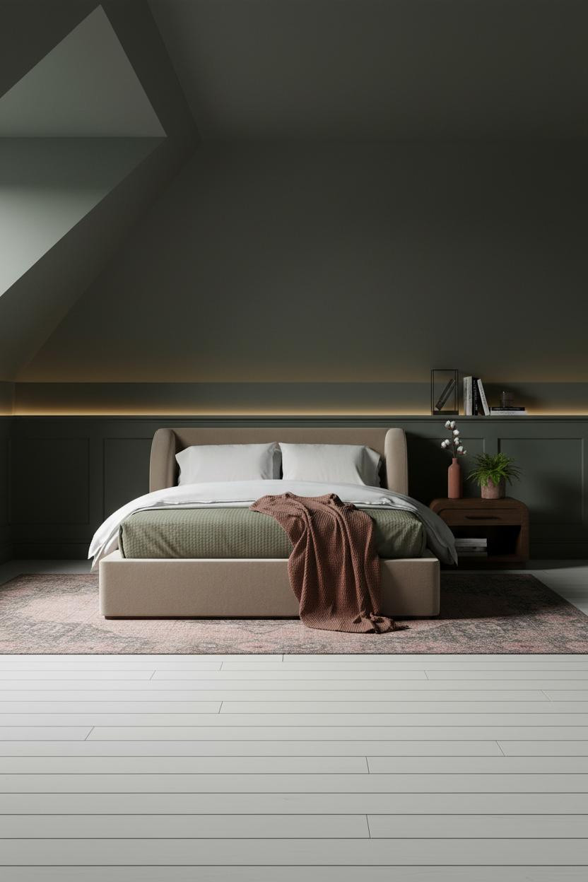 Cozy Green Bedroom Attic Hunter Walls