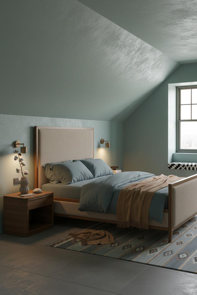 Cozy Green Bedroom Sage Attic Scandi