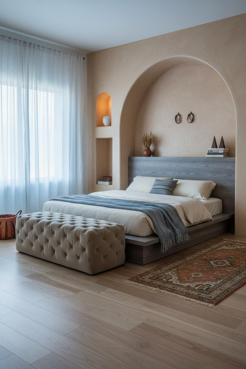 Cozy Western Bedroom Adobe Alcove