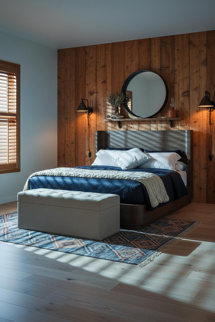 Cozy Western Bedroom Barn Wood Accents