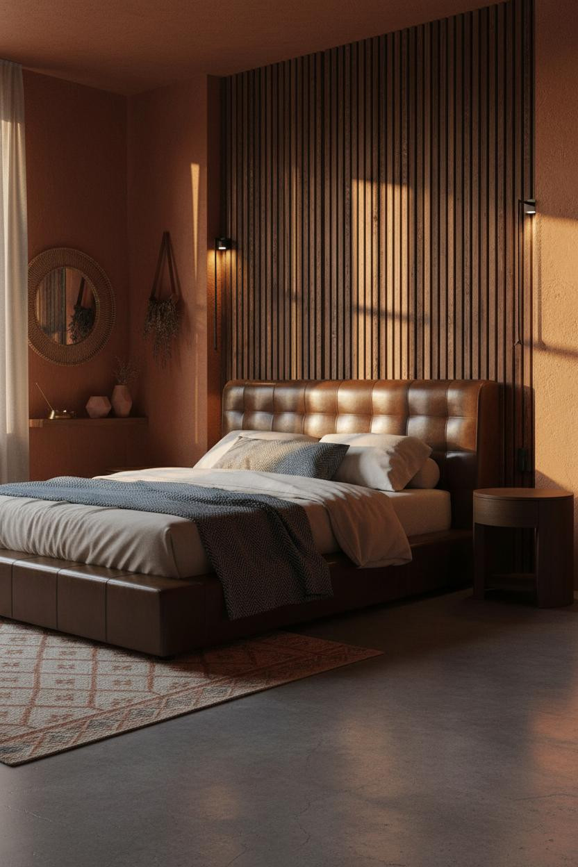 Dark Boho Bedroom Moody Amber Lighting