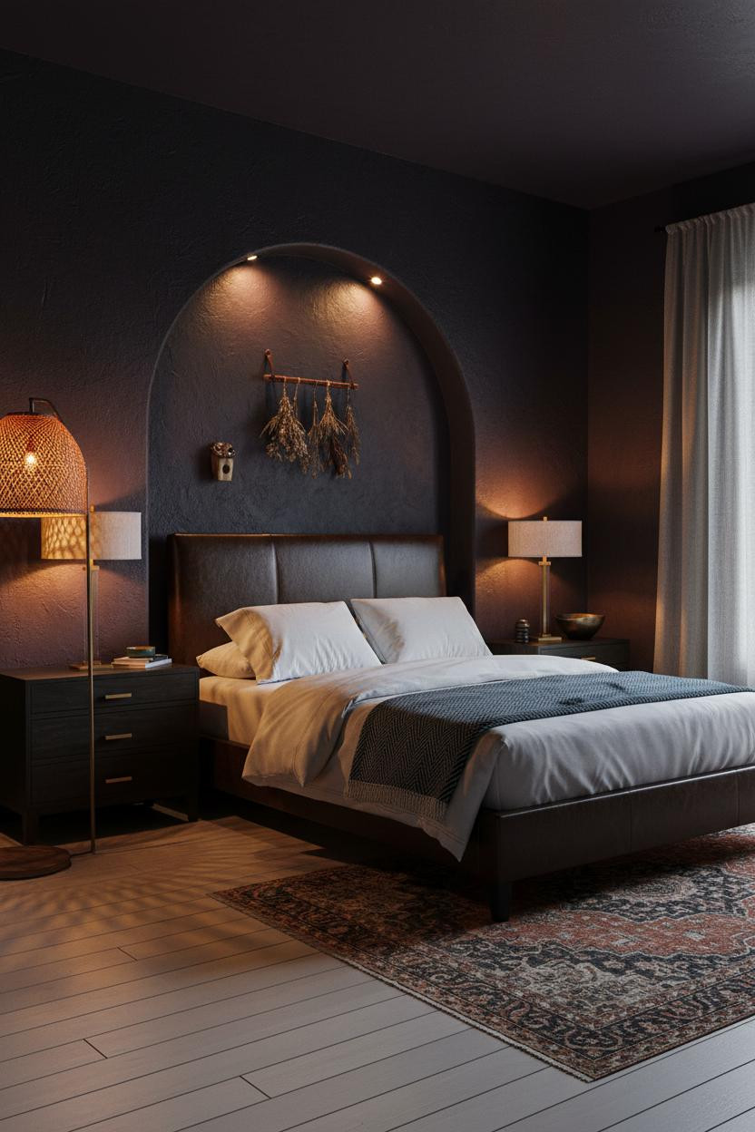 Dark Boho Bedroom Moody Plaster Alcove