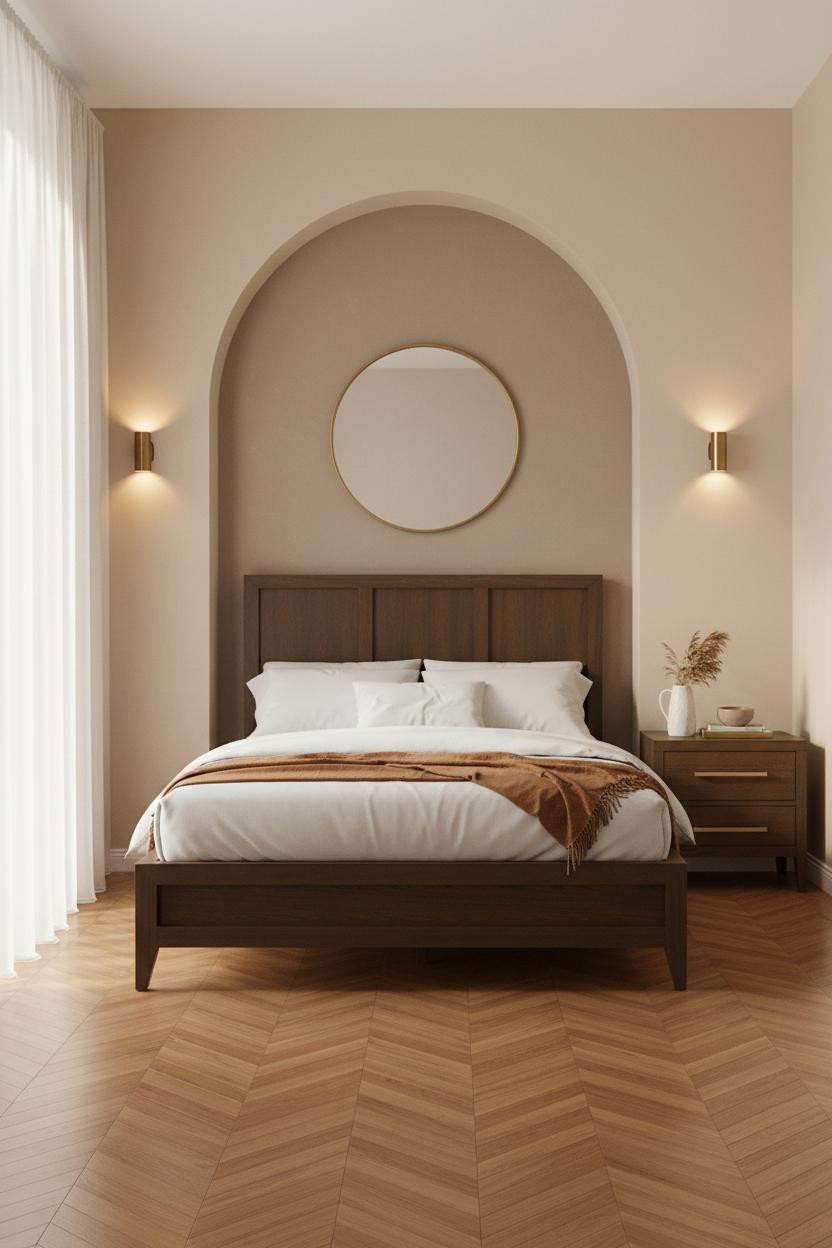 Dark Brown Bed Frame Farmhouse Bedroom