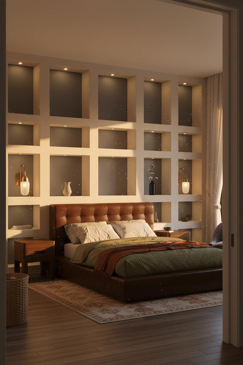 Dark Brown Bed Frame Japandi Bedroom