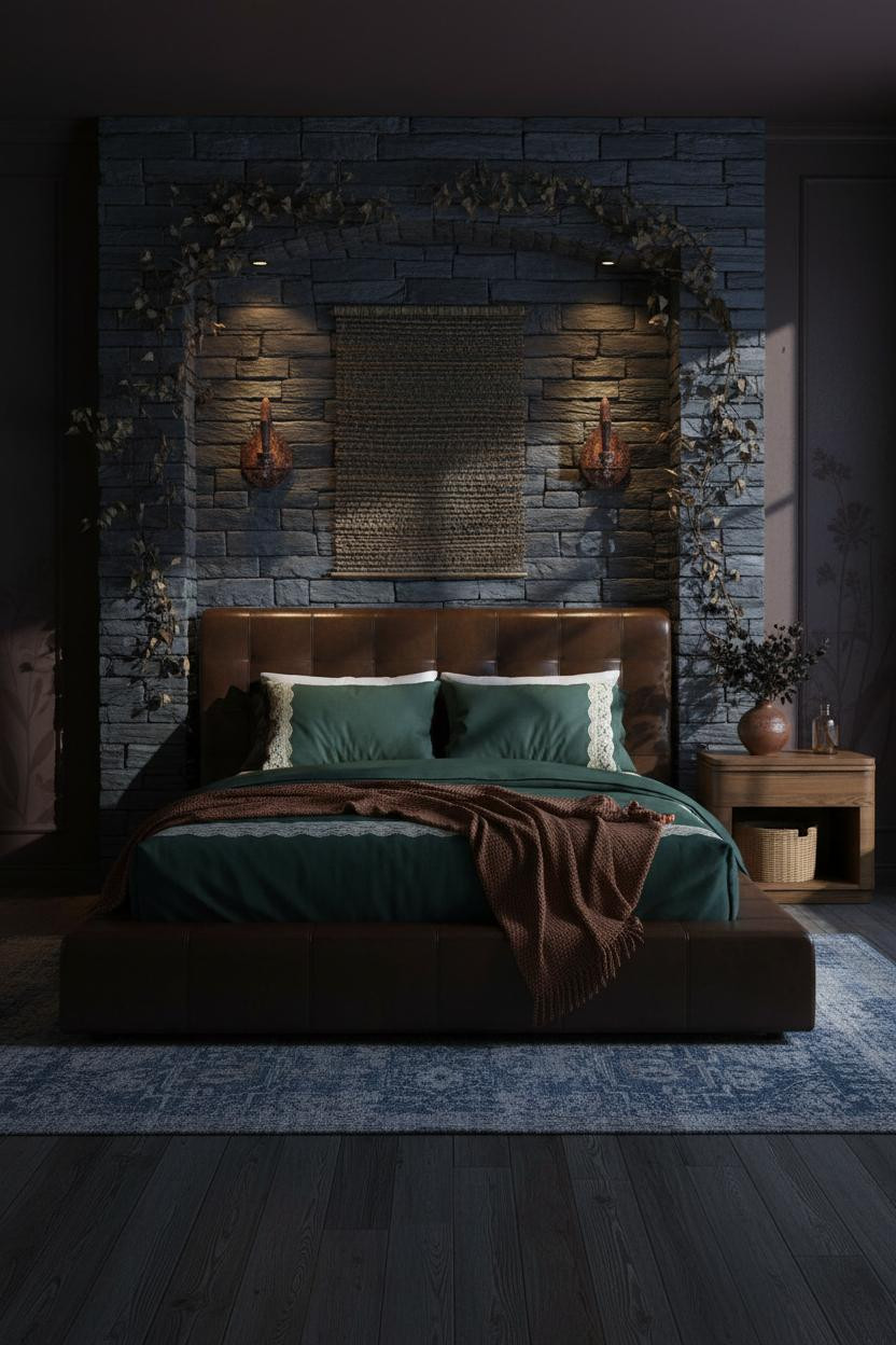 Dark Cottagecore Bedroom Stone Alcove Forestcore