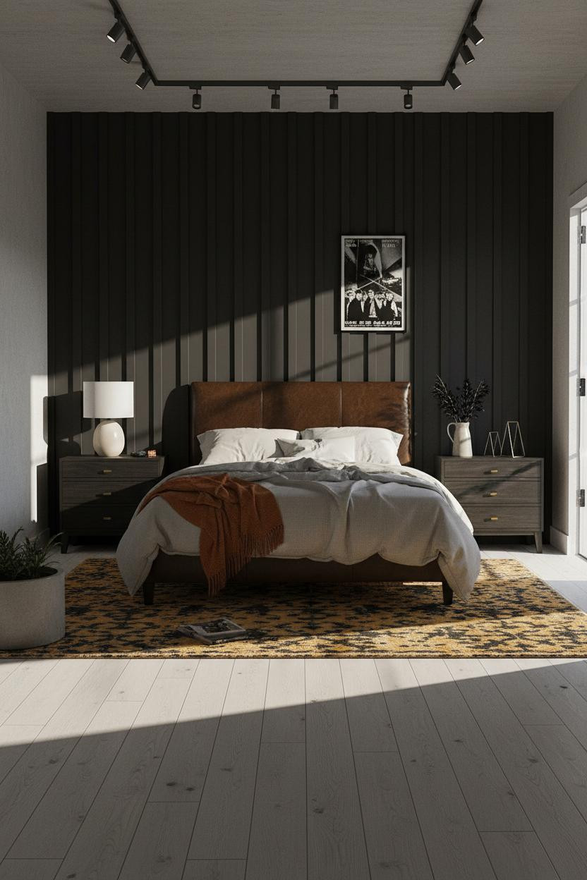 Dark Grunge Bedroom Accent Wall