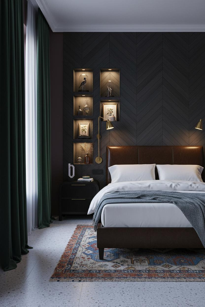 Dark Maximalist Bedroom Moody Eclectic
