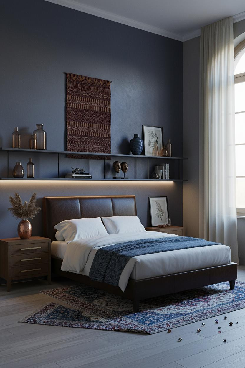 Dark Maximalist Bedroom Moody Jewel Tones