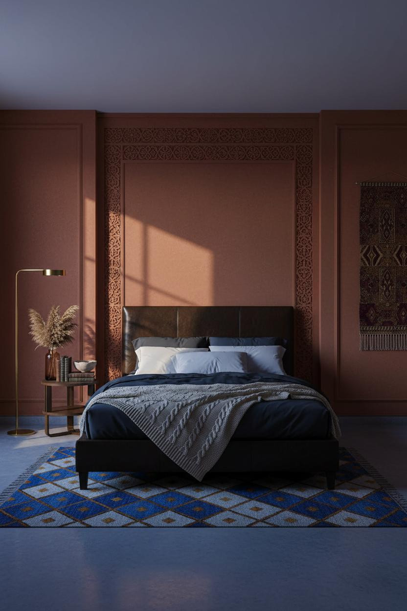 Dark Maximalist Bedroom Moody Moroccan