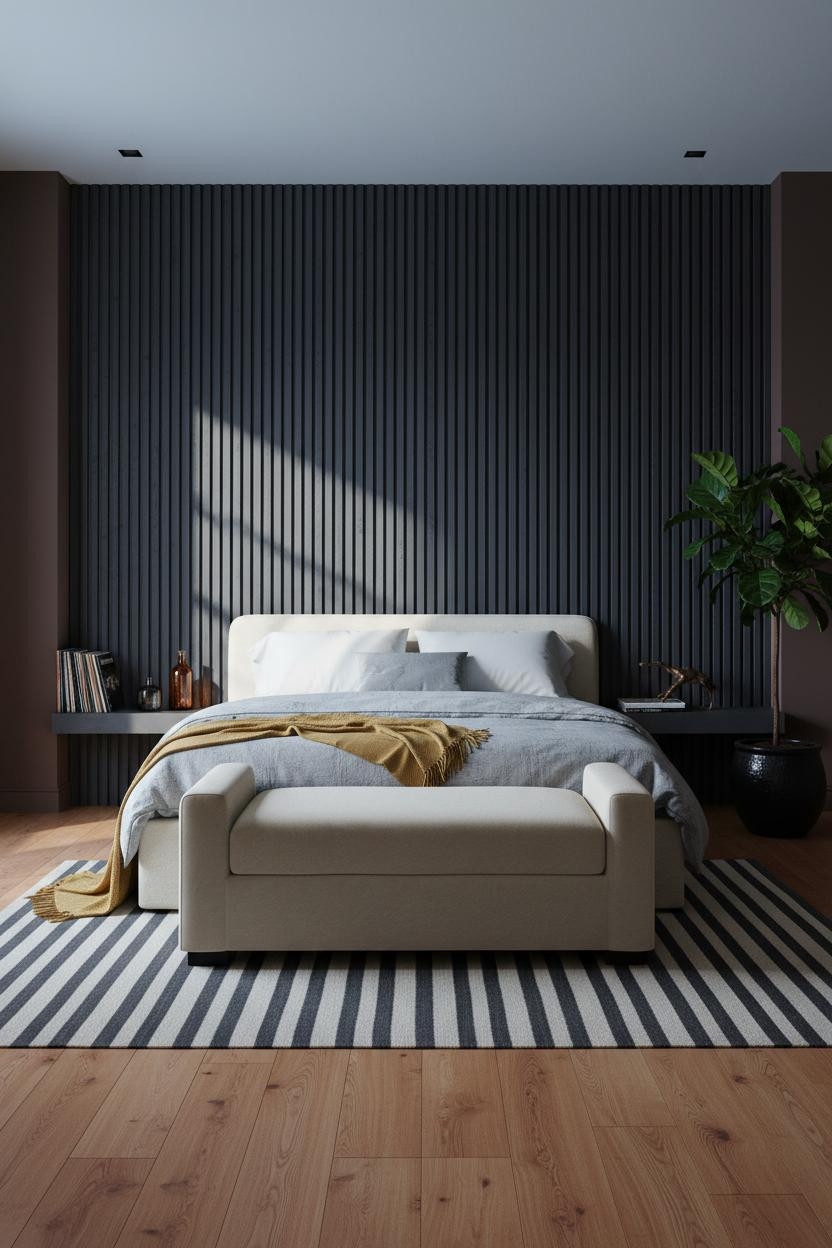 Dark Neutral Bedroom Moody Minimalist Design