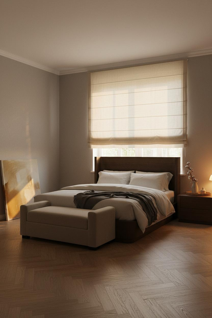 Dark Neutral Bedroom Moody Minimalist Design