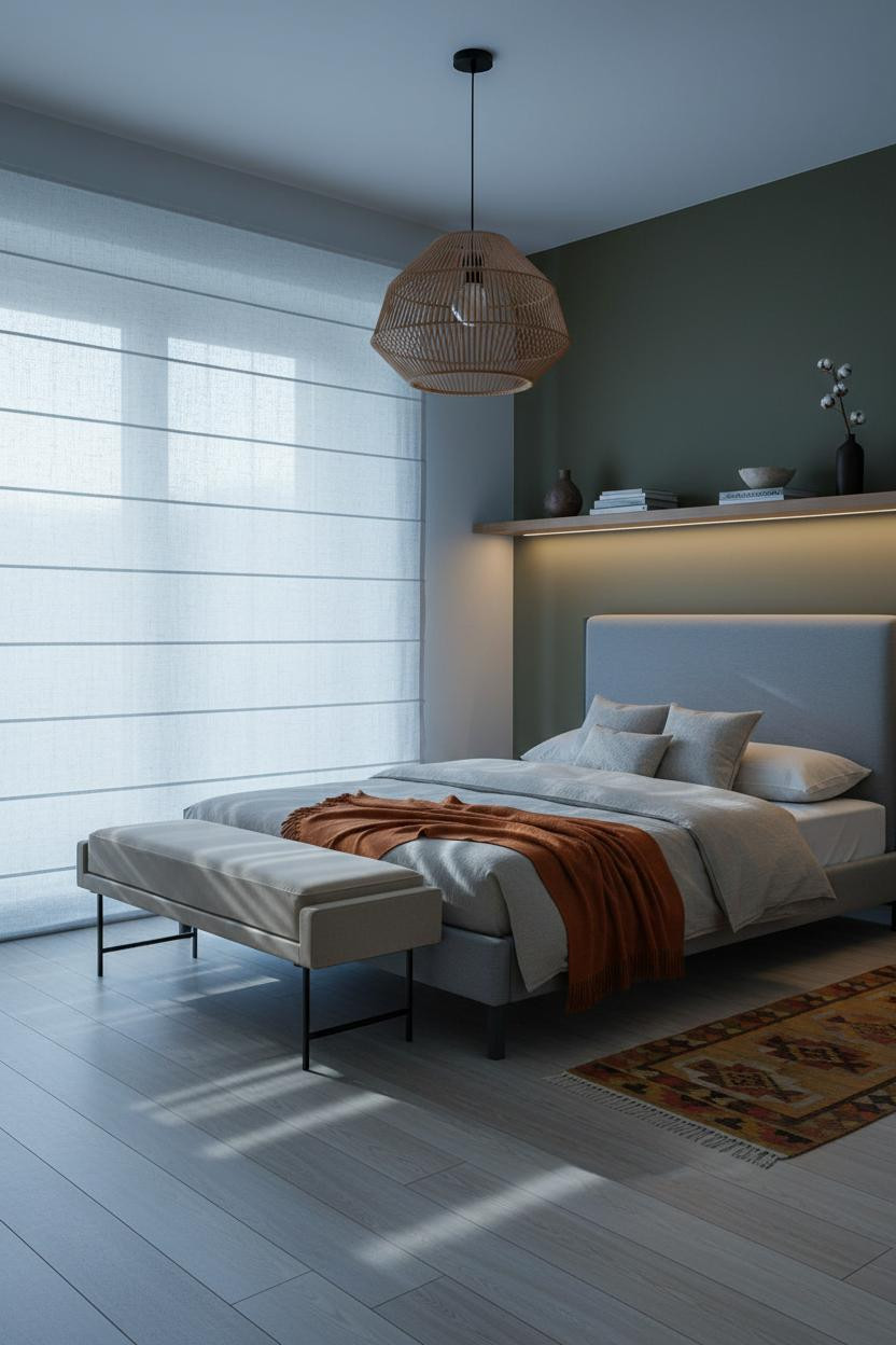 Dark Neutral Bedroom Moody Minimalist Japandi