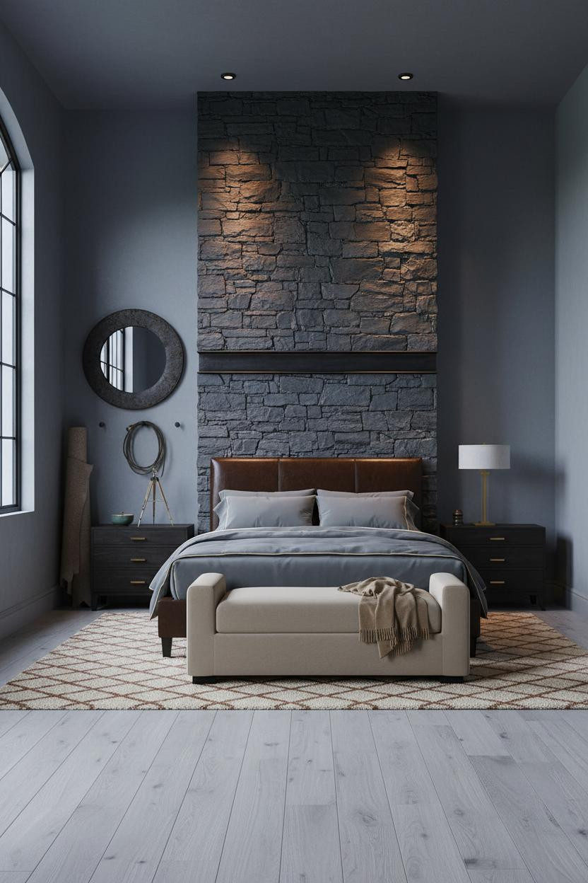 Dark Western Bedroom Gothic Chimney