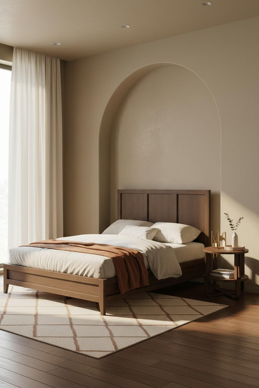 Double Bed Arched Niche Mediterranean Design