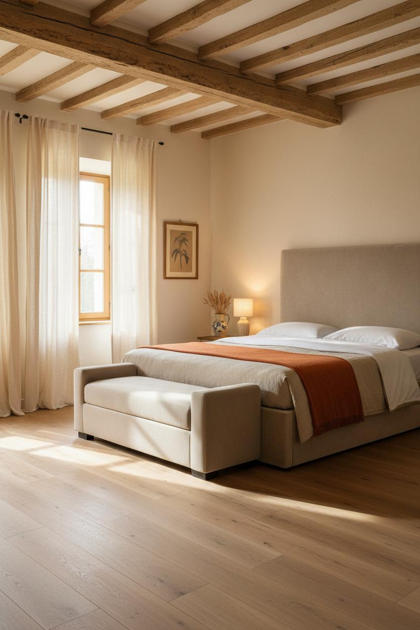 European Farmhouse Bedroom French Country Exposed Beams
