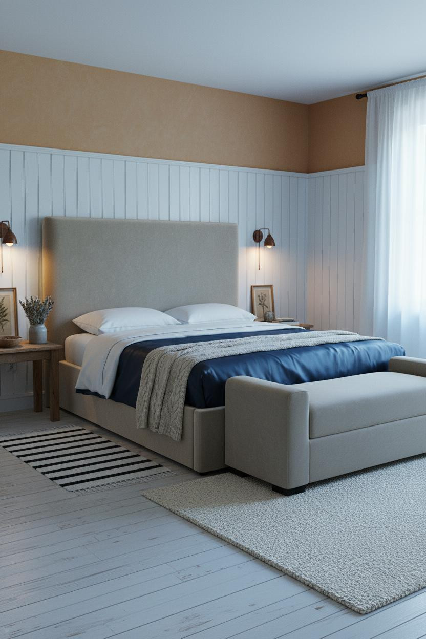 Farmhouse Bedroom Board and Batten Wainscoting