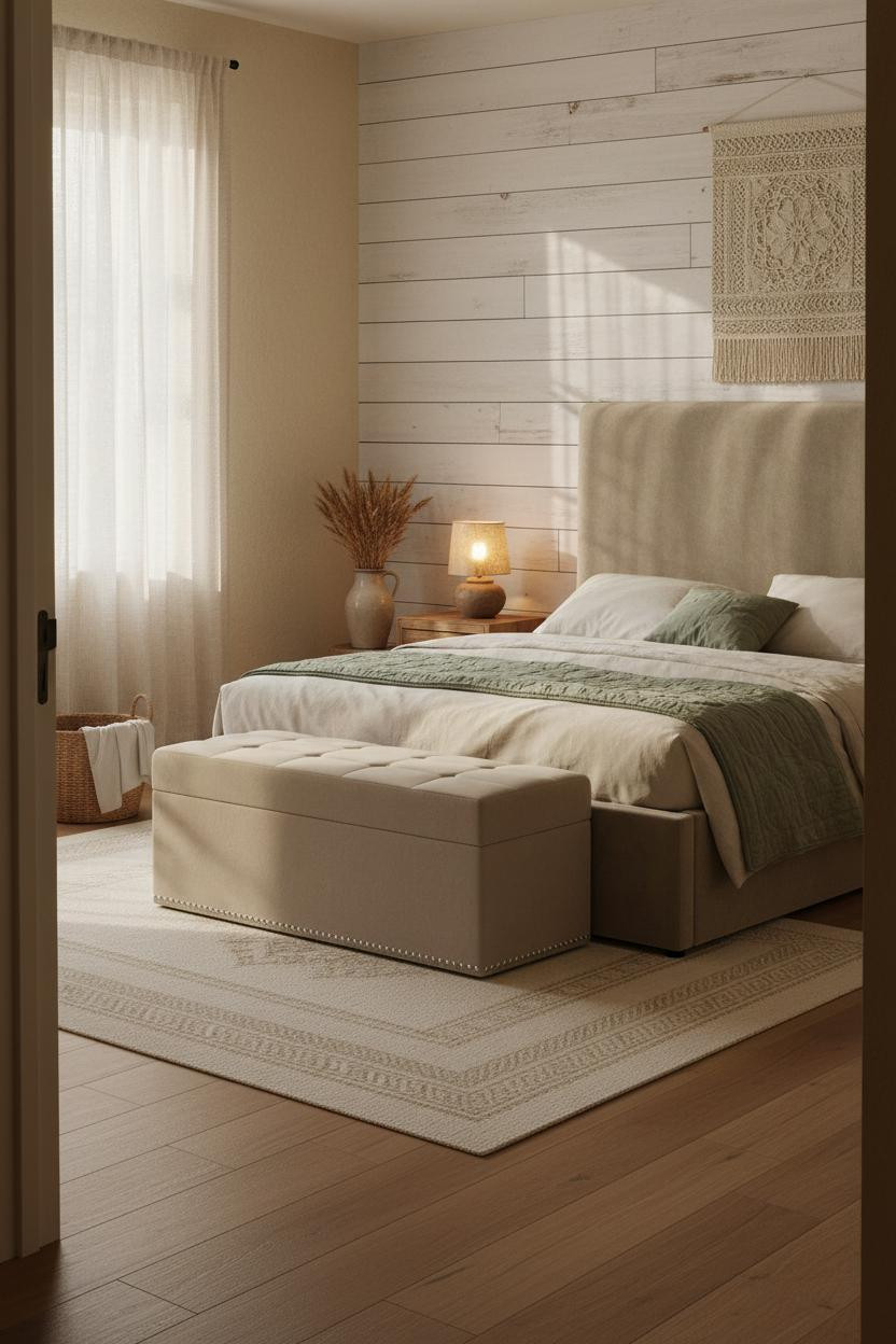 Farmhouse Bedroom Shiplap Morning Light