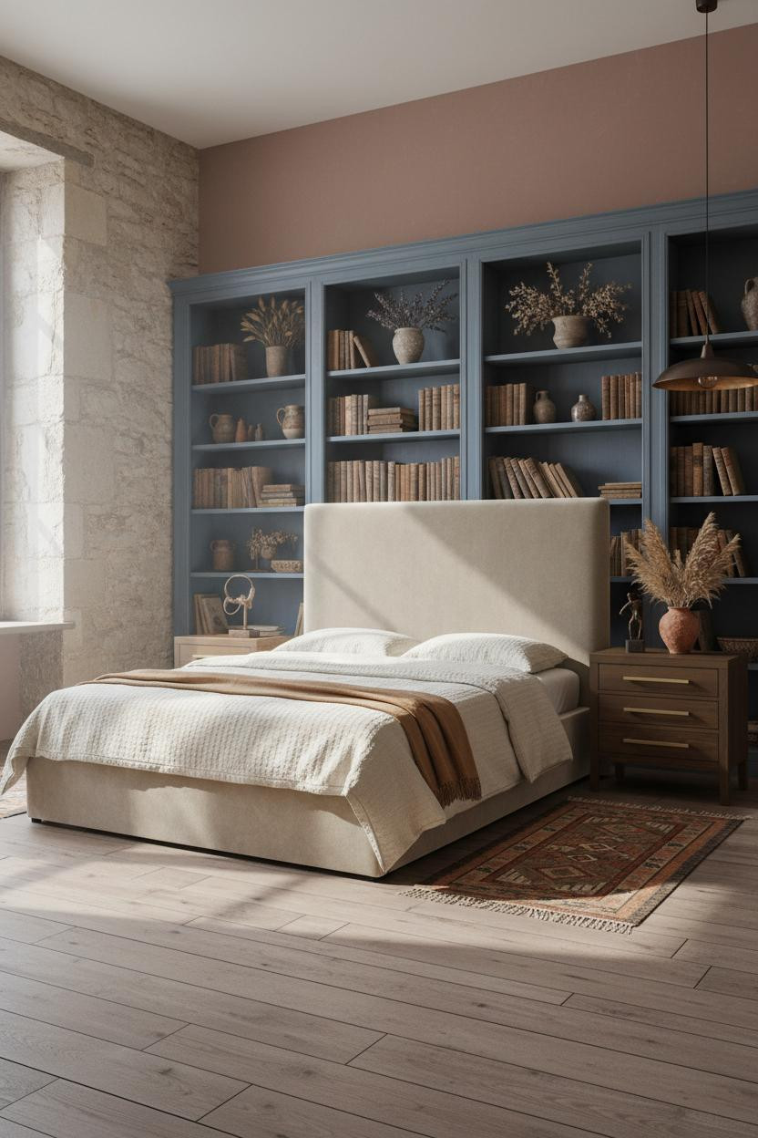 French Classic Bedroom Denim Bookshelf