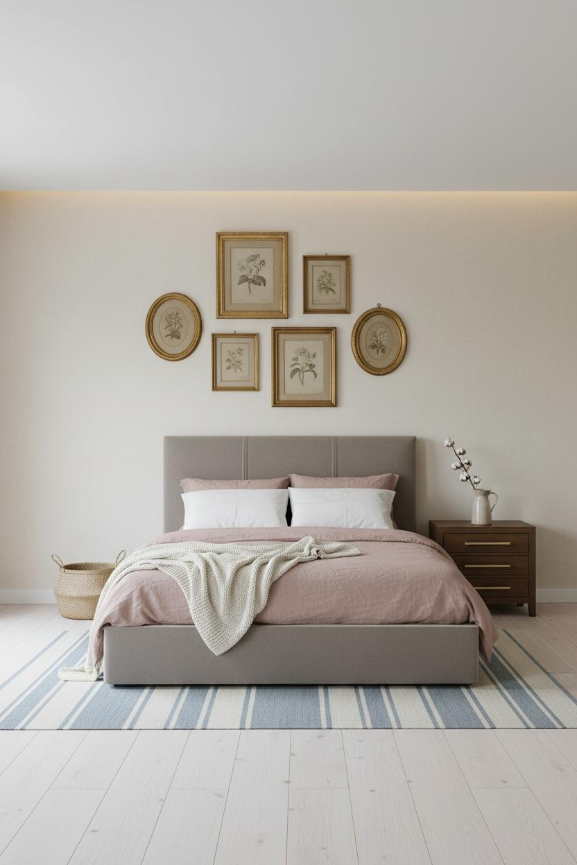 French Classic Bedroom Gallery Wall Gilt Frames