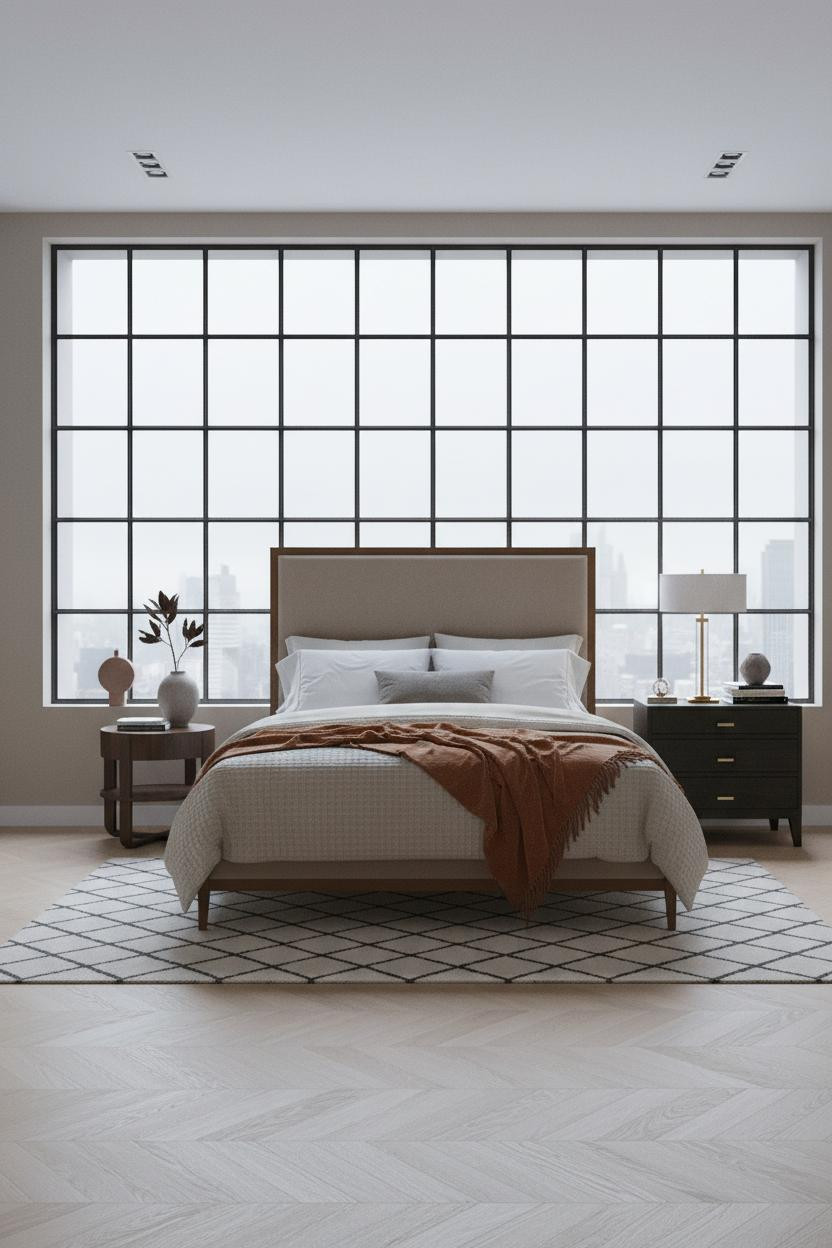 Grey Bed Frame Bedroom Contemporary