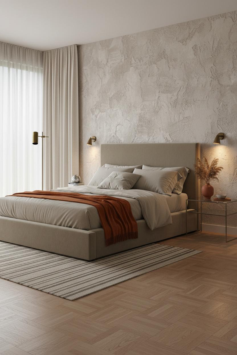 Grey Bed Frame Coastal Bedroom Design