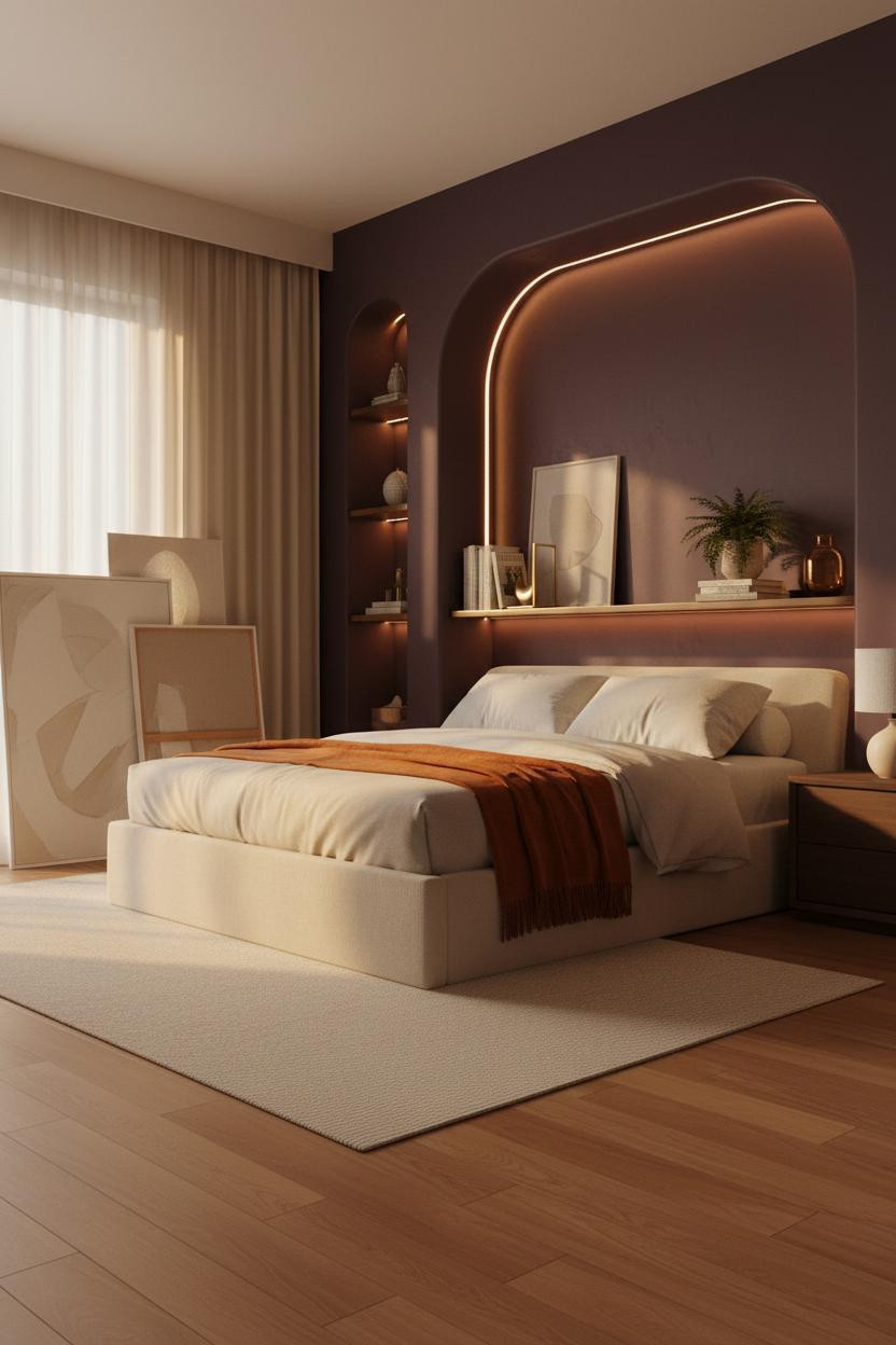 Grown Women Bedroom Cozy Glam Plum Niche