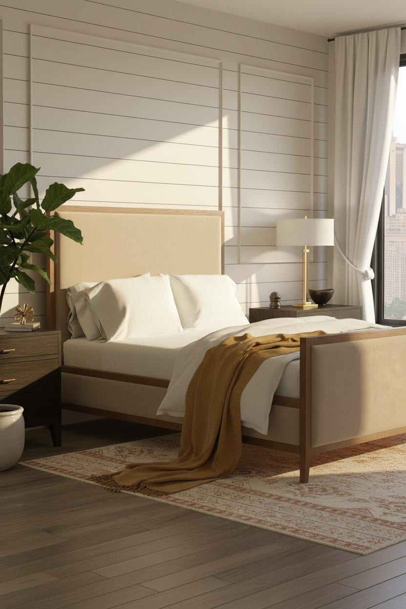 Grown Women Bedroom Cozy Glam Shiplap