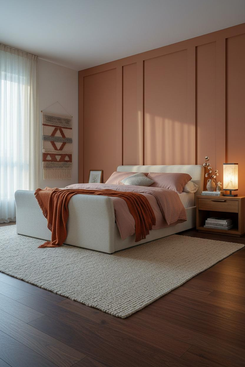 Grown Women Bedroom Cozy Glam Terracotta