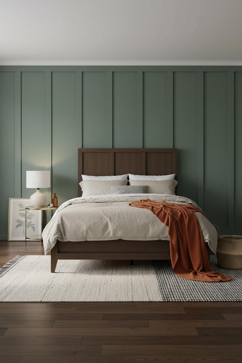 Grown Women Bedroom Sage Green Board Batten