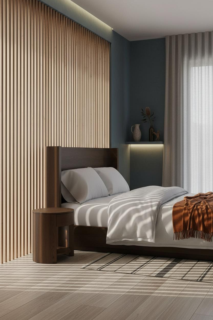 Indochine Bedroom Bamboo Partition Asian Design