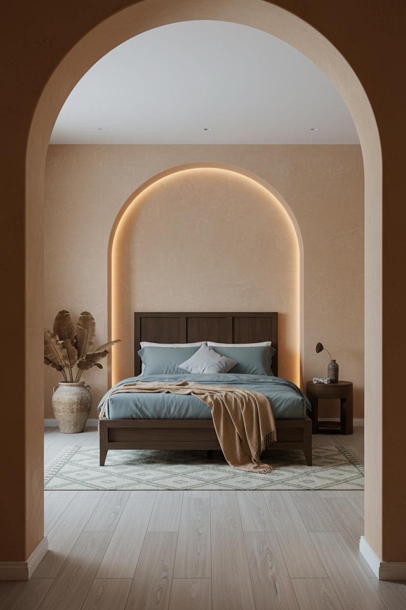 Indochine Bedroom Colonial Arched Niche