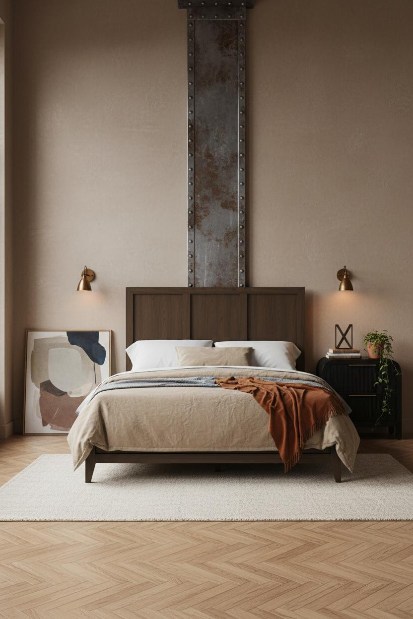 Industrial Chic Bedroom Steel Column