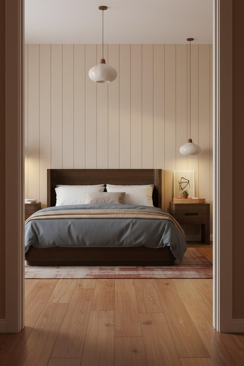 Japandi Bedroom Design Warm Wood Minimal
