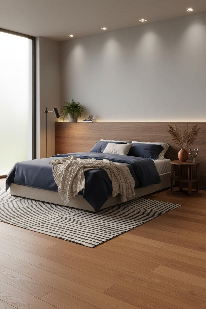 Japandi Nightstand Light Wood Floating Shelf