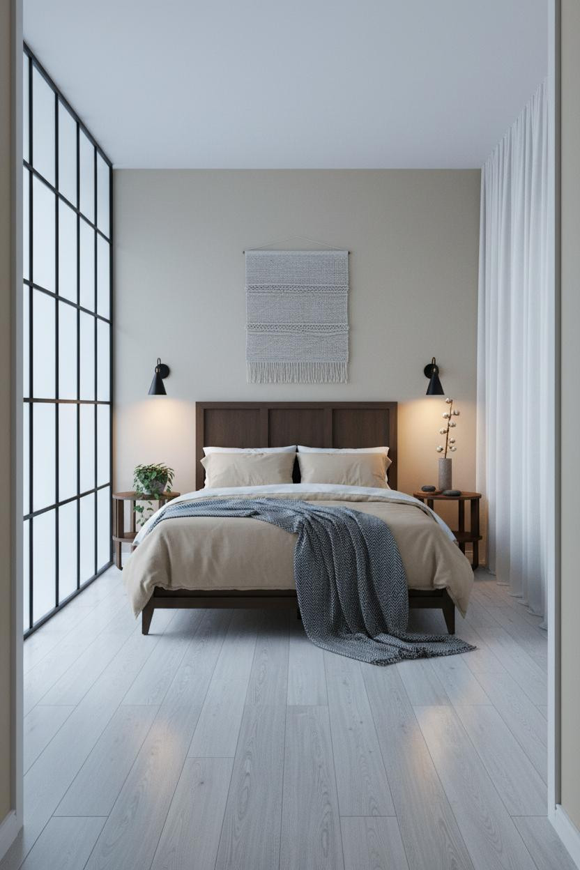 Japandi Nightstand Mid Century Modern Light Wood